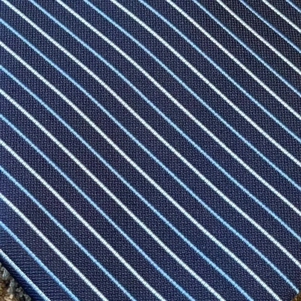 Brooks Brothers Tie Mens Navy Blue Repp Preppy Silk Striped Stain Resistant